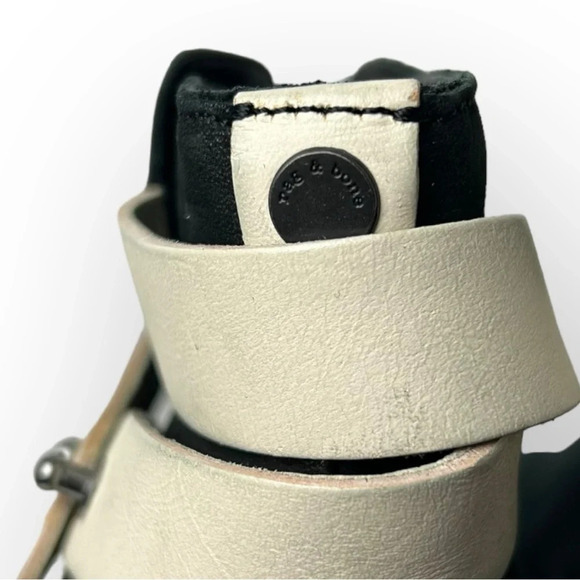 Rag & Bone Black  Two Tone Nubuck Belted Harrow Ankle Bootie 35 - Picture 7 of 10